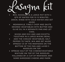 Load image into Gallery viewer, Vegetable Lasagna Dinner Kit
